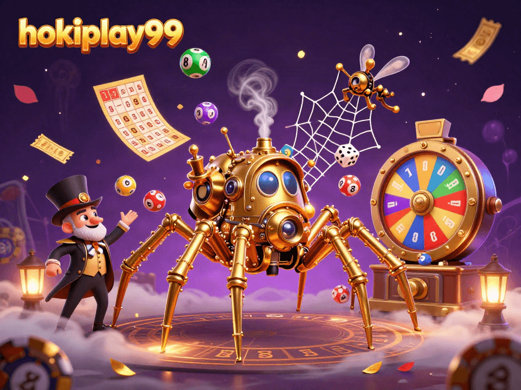 Gambarkan kunjungan menang di hokiplay99 melalui ilustrasi kasino 3D yang menarik.