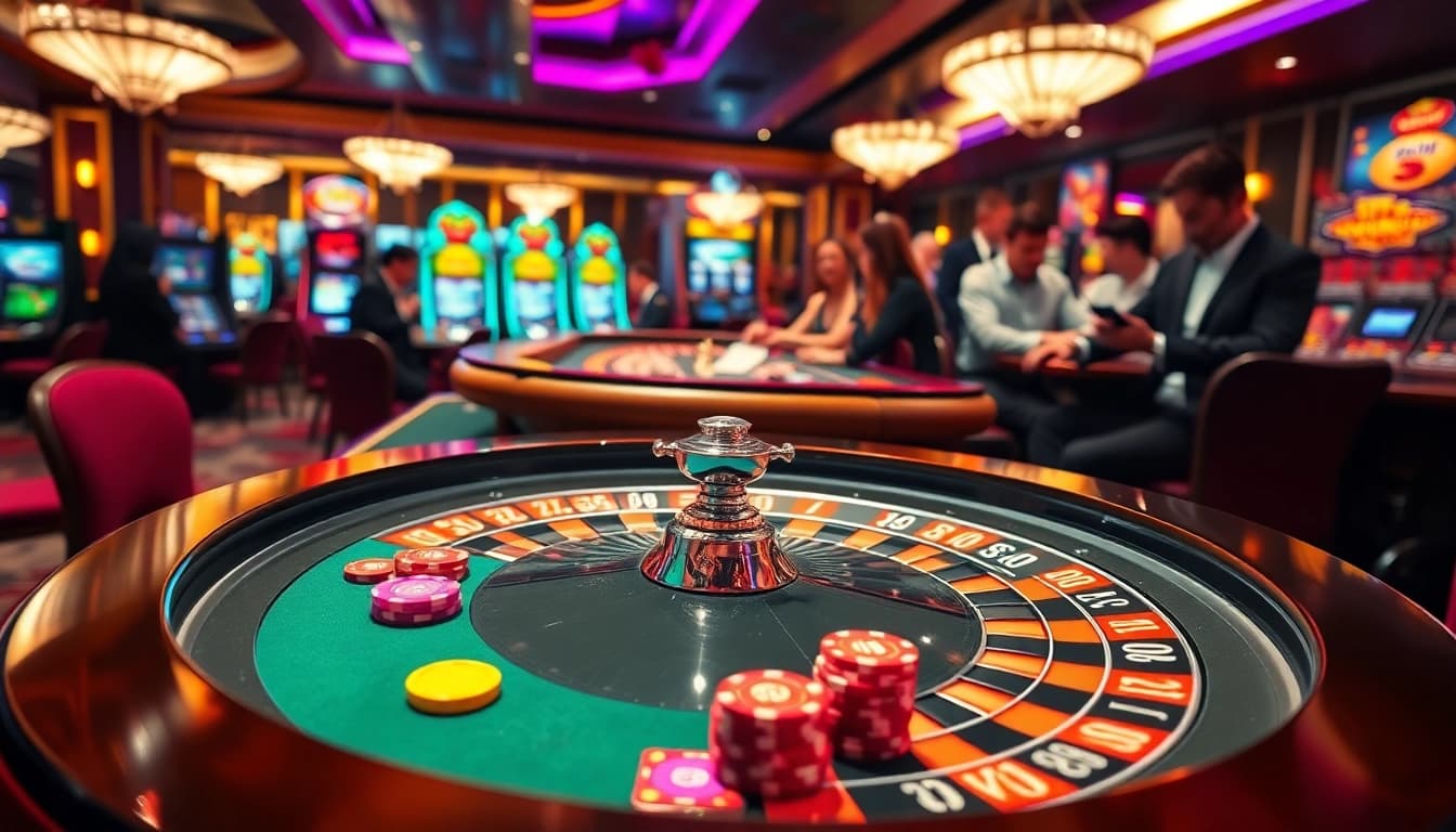 Engaging players enjoying roulette and blackjack at RR88 casino, emphasizing excitement and quality.