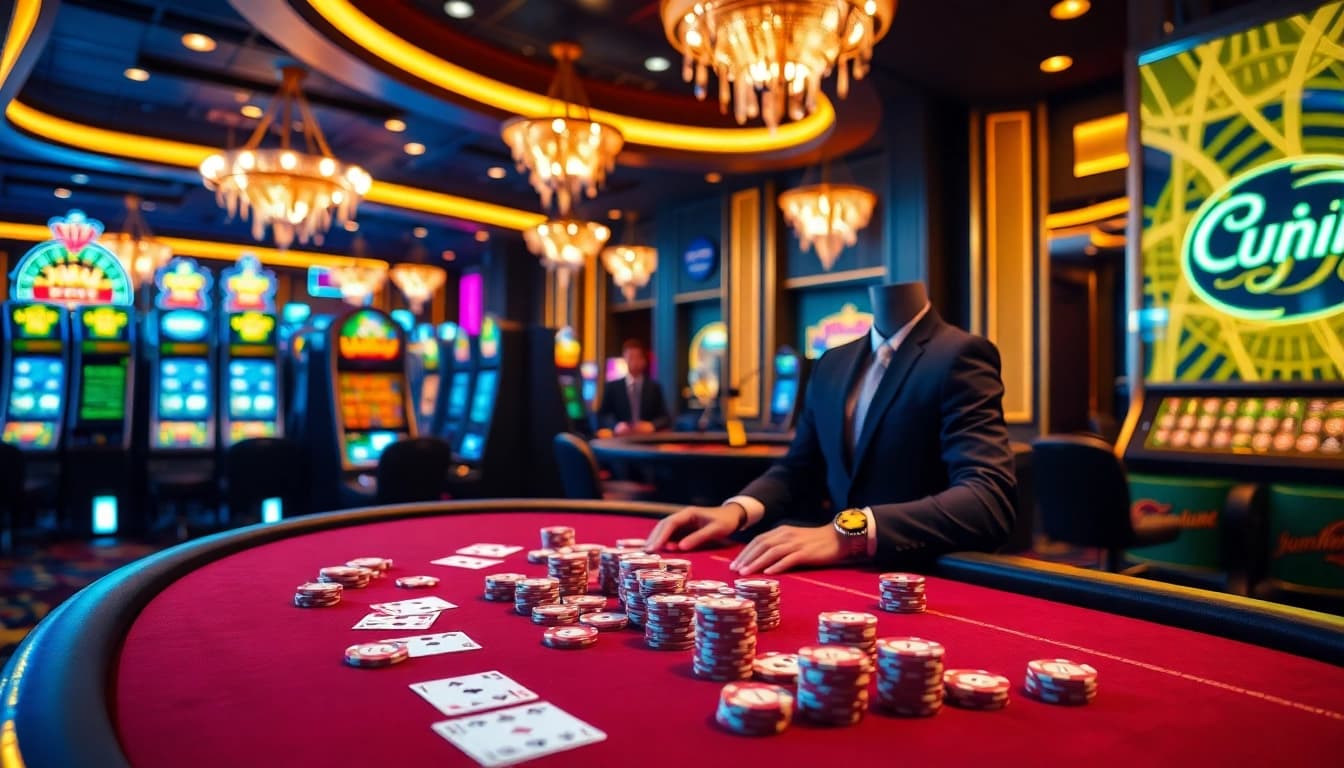 Experience high-stakes excitement at jun88 with vibrant casino games and luxurious decor.