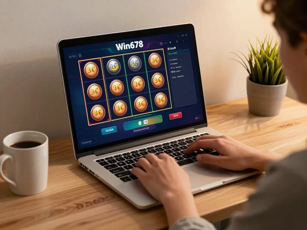 Engage in thrilling gameplay at Win678 casino from a cozy home setup.