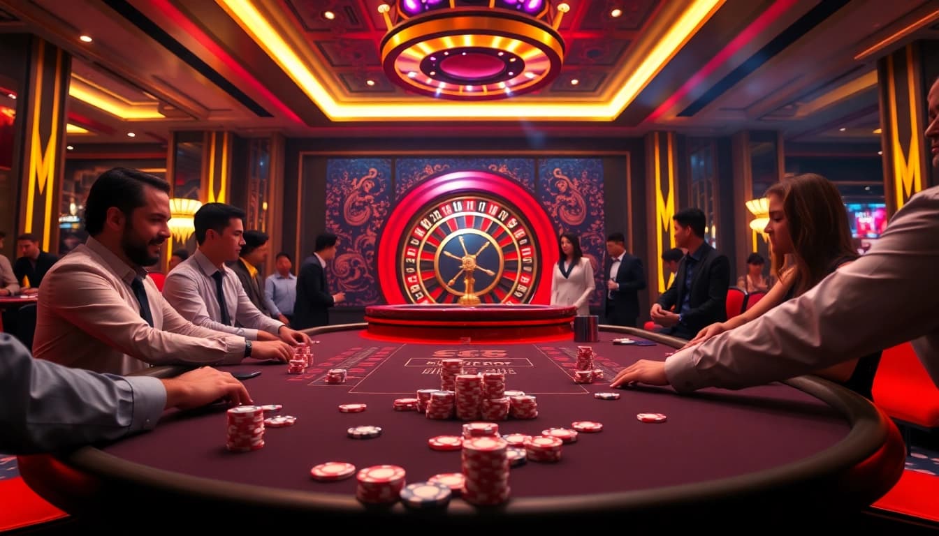 Experience the thrill of gaming at GO99 with an exciting poker game scene.