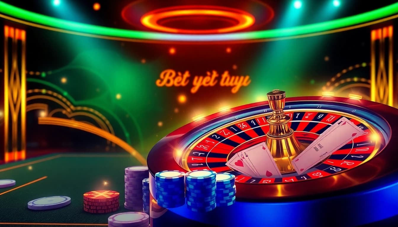 Lô đề trực tuyến betting in a luxurious online casino with poker chips and roulette wheel