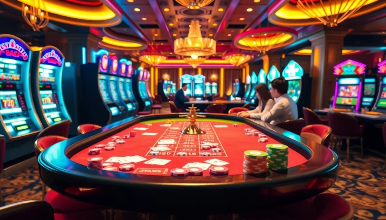 Engage in thrilling games at https://kk55.boutique/ with vibrant casino tables and dynamic roulette wheels.