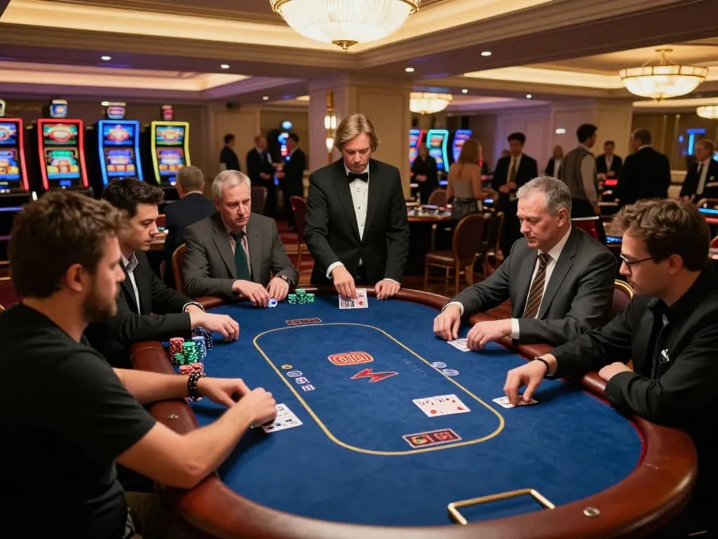 Players engaging in high-stakes poker at the F168 casino table, showcasing strategic gameplay.