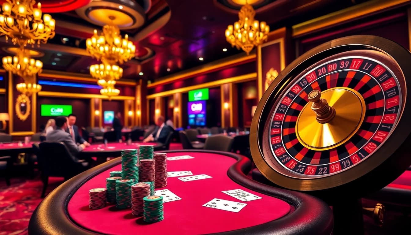 Players enjoying a high-stakes poker game at Co88’s luxurious casino.