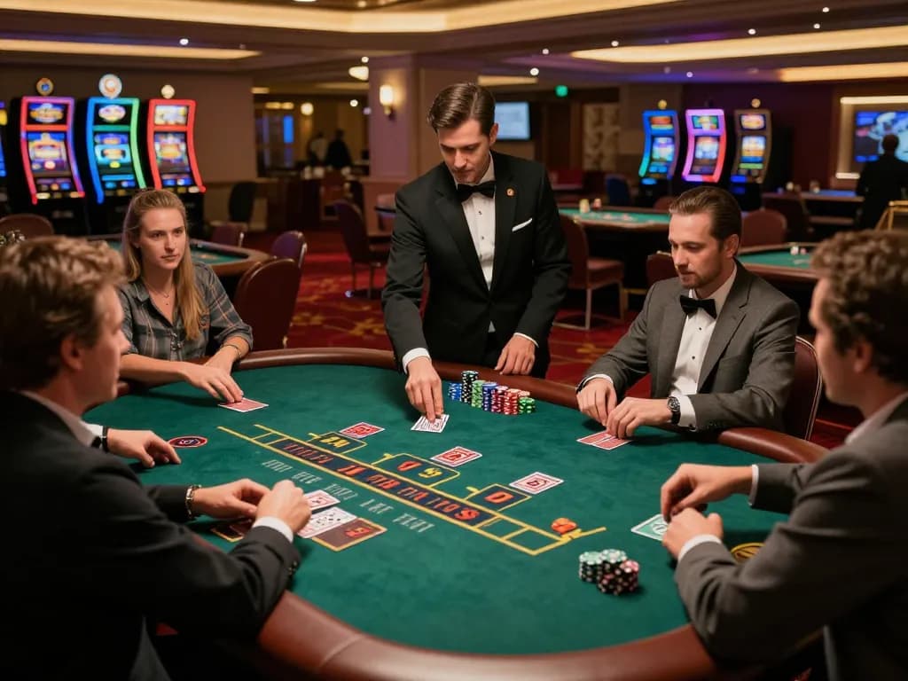 Engage in thrilling blackjack gameplay at MB66 with expert dealers in a luxurious casino setting