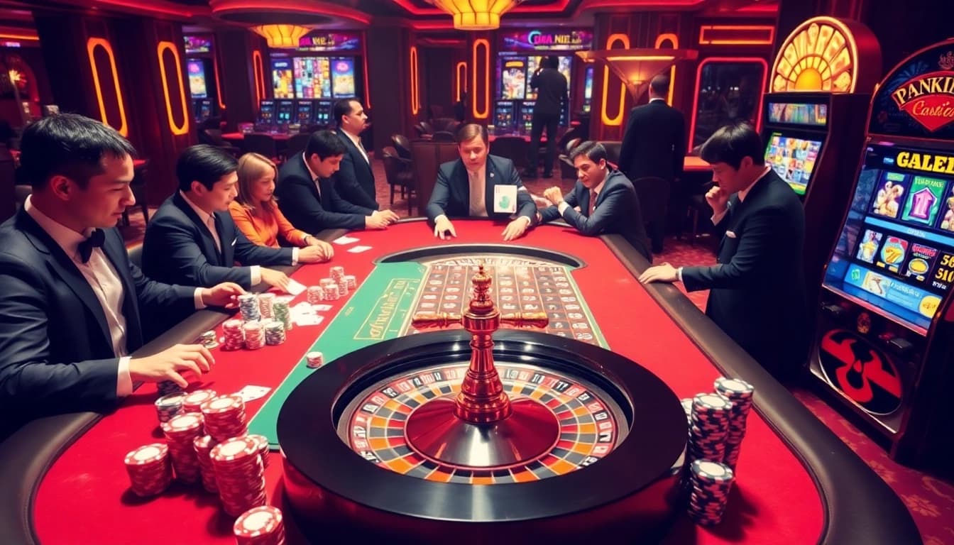 Gamblers engaging in strategy-driven gameplay at an upscale casino highlighting asupanjitu.