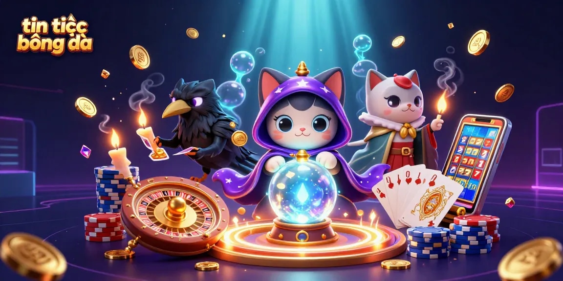 Experience the thrill of tin tức bóng đá through a mystical casino scene with dynamic elements.