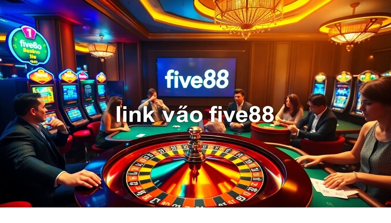 Engage in thrilling gameplay at FIVE88's casino with exciting games and the link vào five88 prominently displayed.