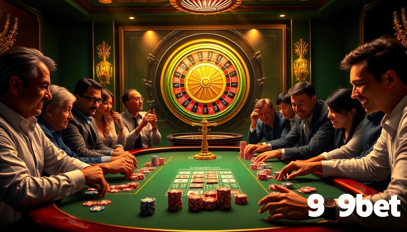 Engaging poker game at 89bet casino table, featuring vibrant chips and energetic players.