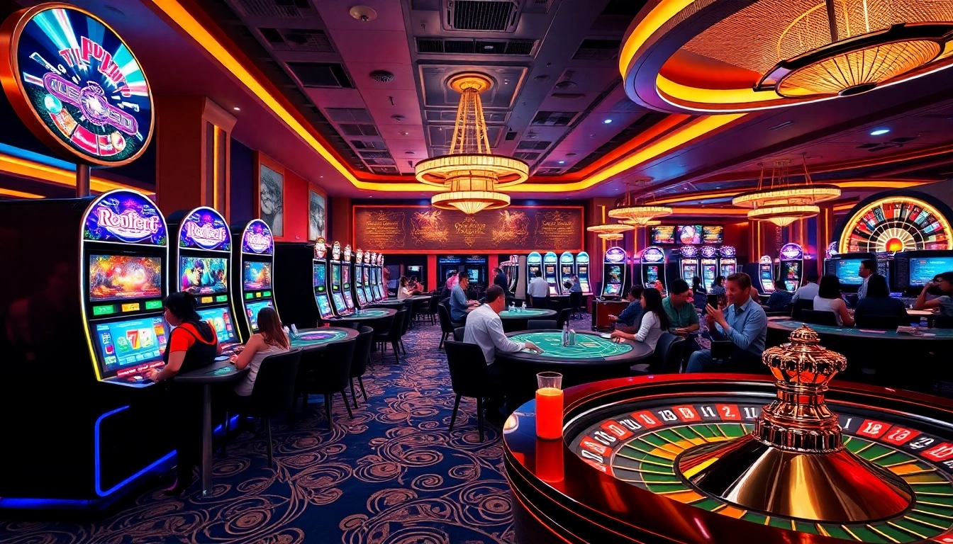 Experience the thrill at me88 with vibrant casino games and excited players.