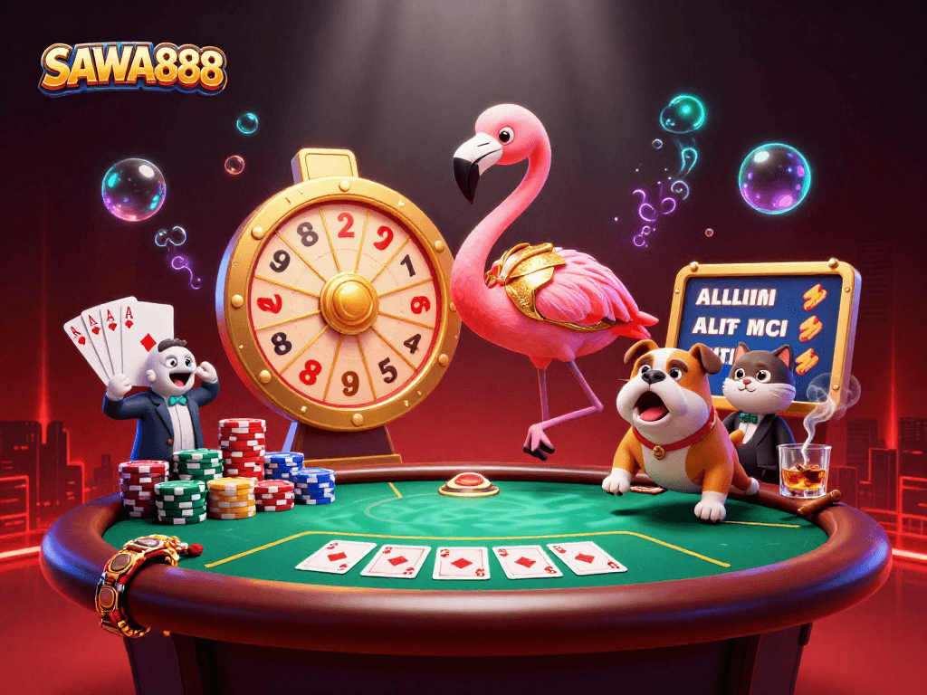 Experience thrilling gameplay with SAWA888’s vibrant casino scene featuring engaging hosts and exciting prizes.