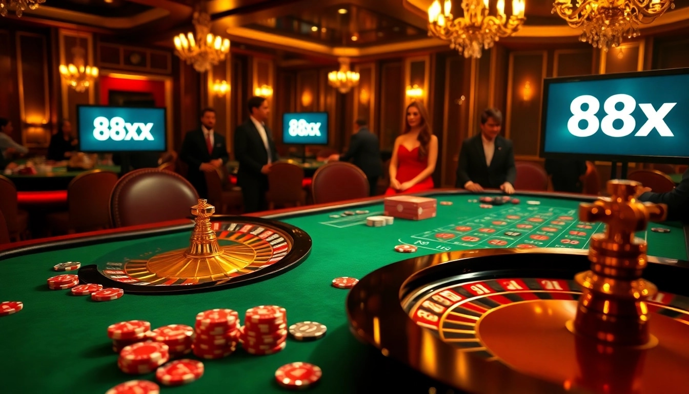 Players betting on an exciting game of roulette at 88xx casino, highlighting luxury and engagement.