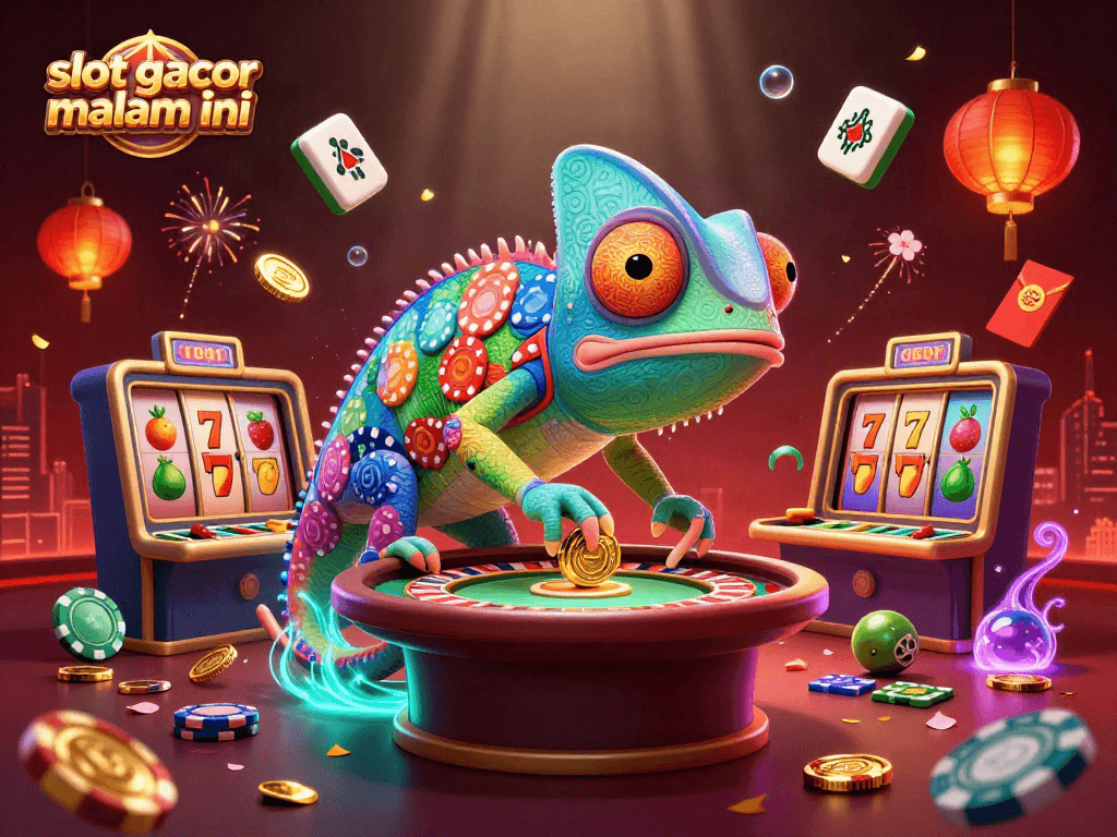 Jelajahi slot gacor malam ini dengan ilustrasi kasino berwarna-warni dan menarik.