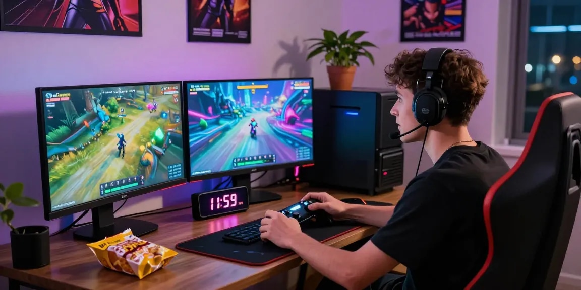 Engaging in cika4d login during vibrant online gaming session at night with immersive setup.