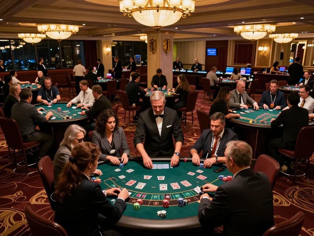 Engaging players in strategic gameplay at da88 blackjack tables in a bustling casino