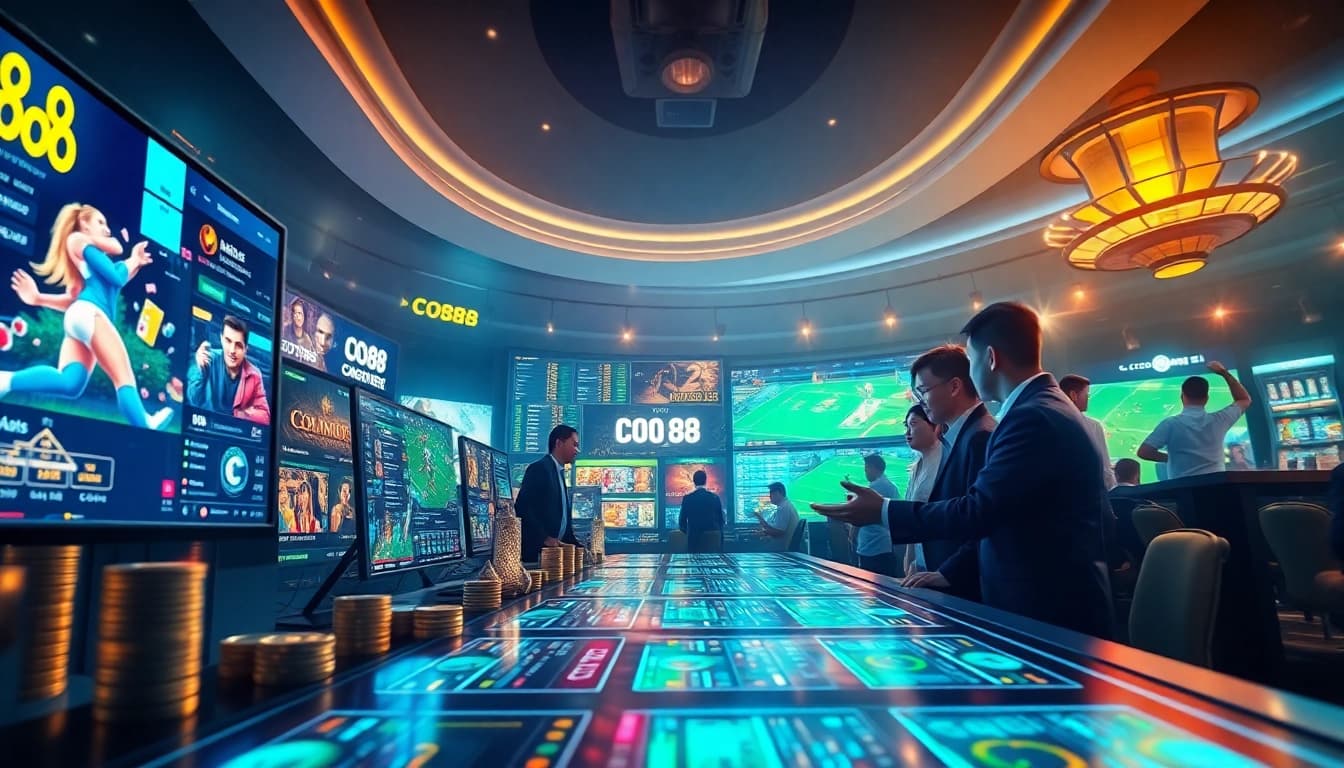 Co88 platform showcasing engaging online gambling experience with vibrant casino graphics.