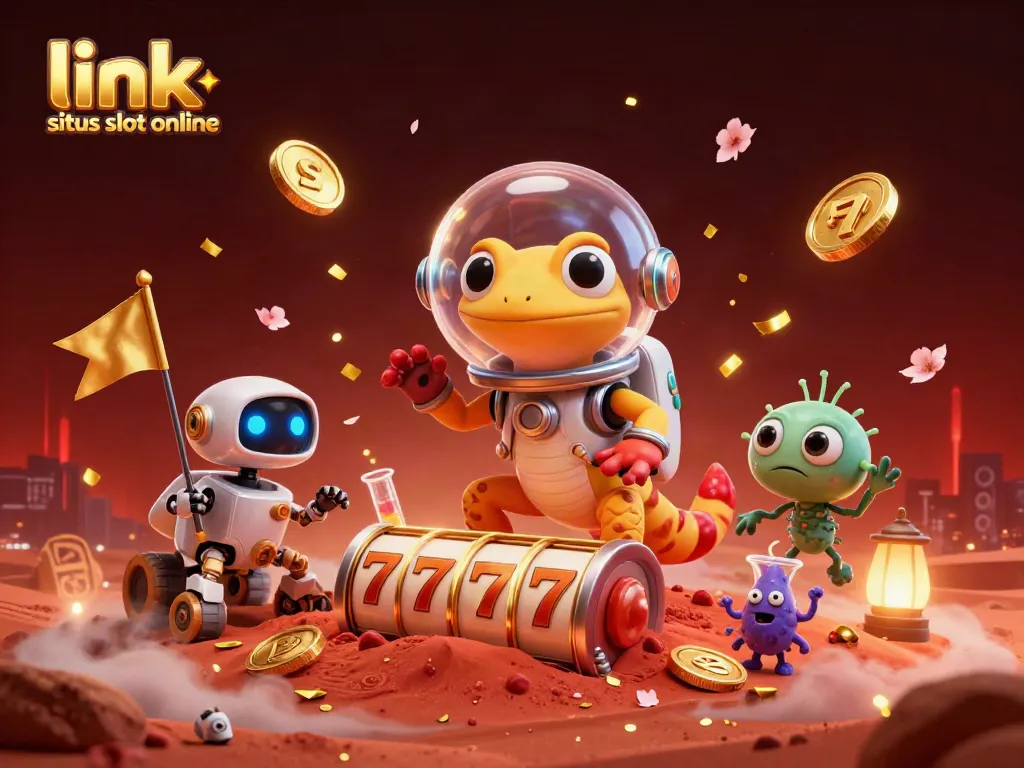 Menghadirkan pengalaman \"link situs slot online\" terabaikan, ikuti Martian gecko saat menemukan kasino emas luar angkasa.