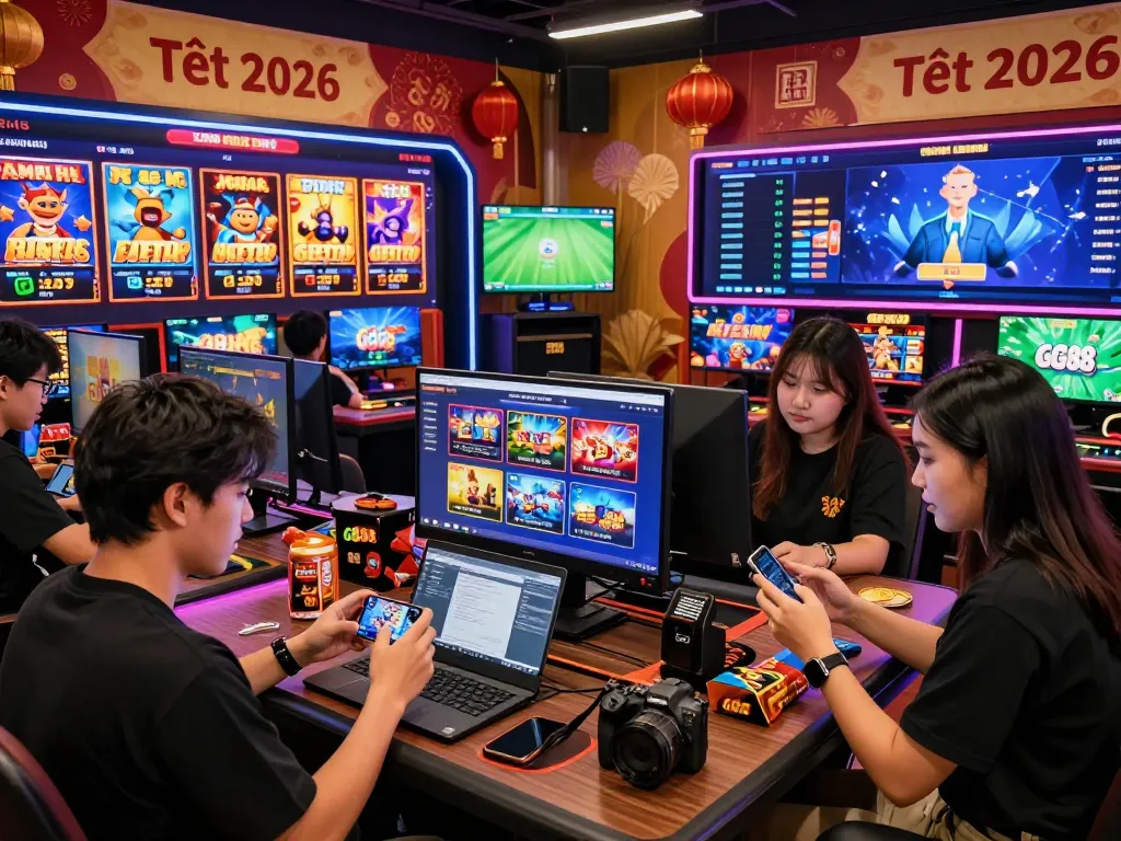 Engaging players on nhà cái gg88 platform, showcasing diverse game options and festive promotions for Tết 2026.