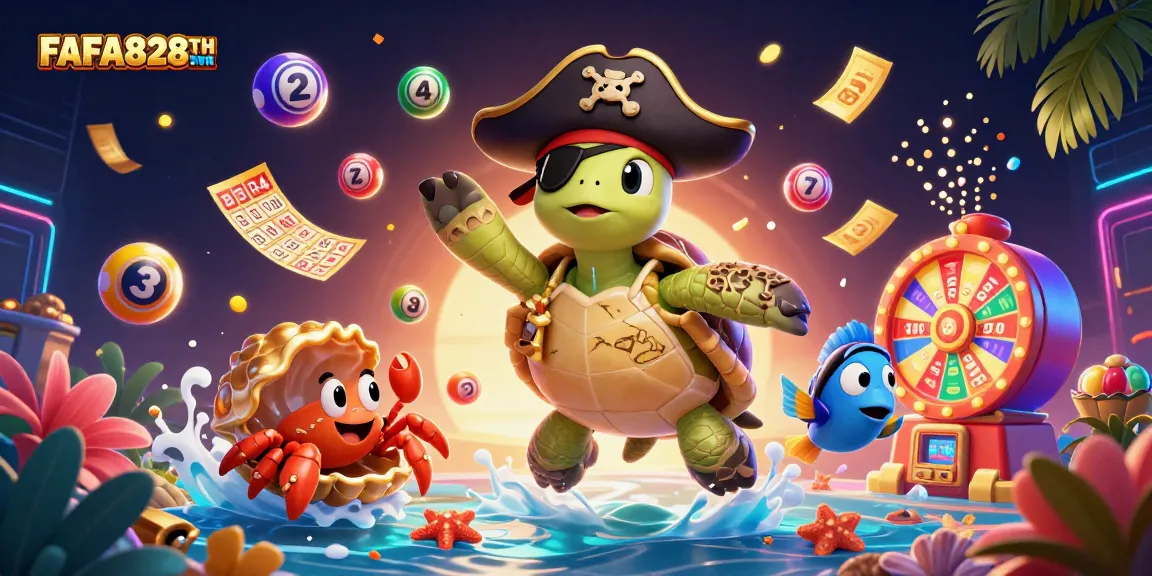 Join FAFA828TH's pirate-themed adventure among vibrant lottery elements and treasures!