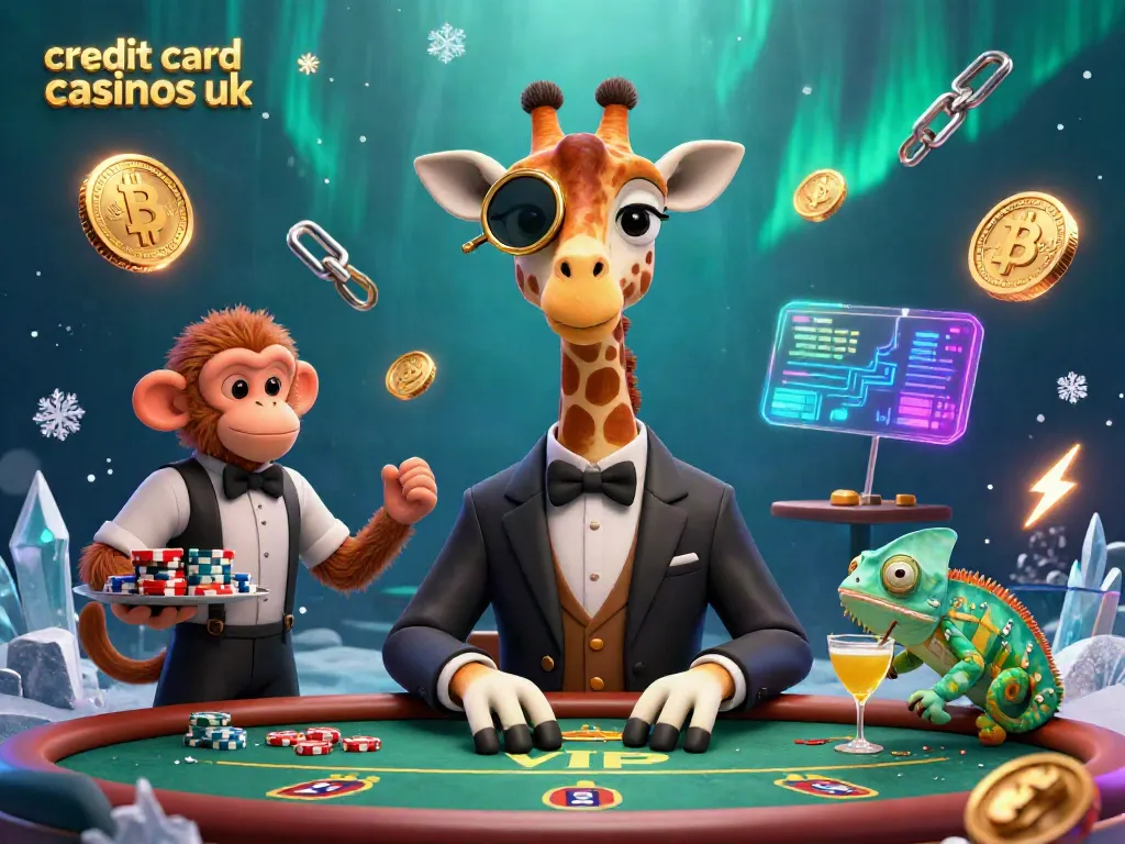 Experience the vibrant world of credit card casinos uk with a high-roller giraffe and lively characters in action.