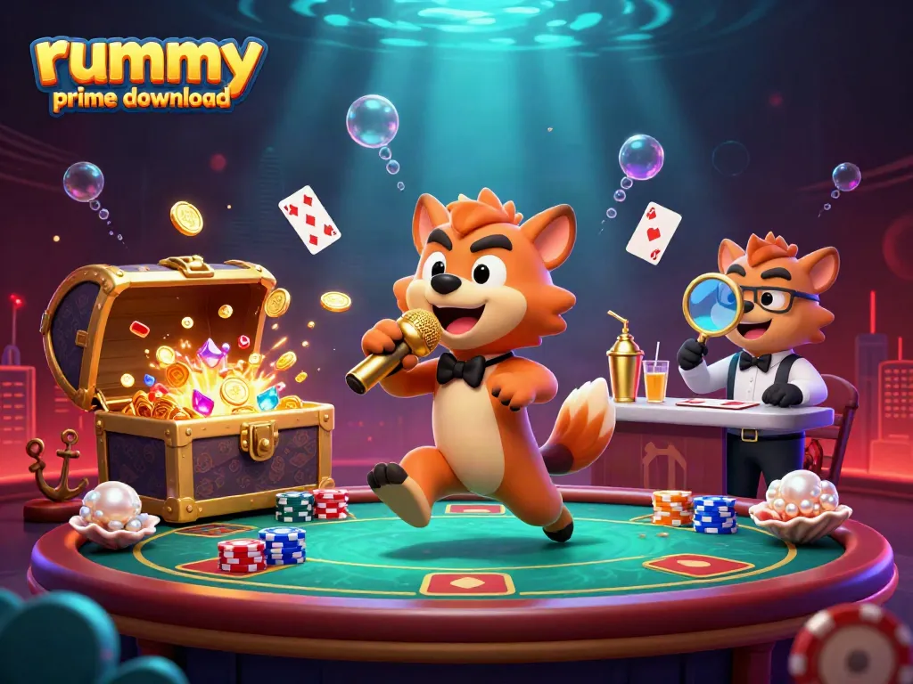 Experience exciting rummy play with Rummy Prime download featuring dynamic casino elements and engaging characters.