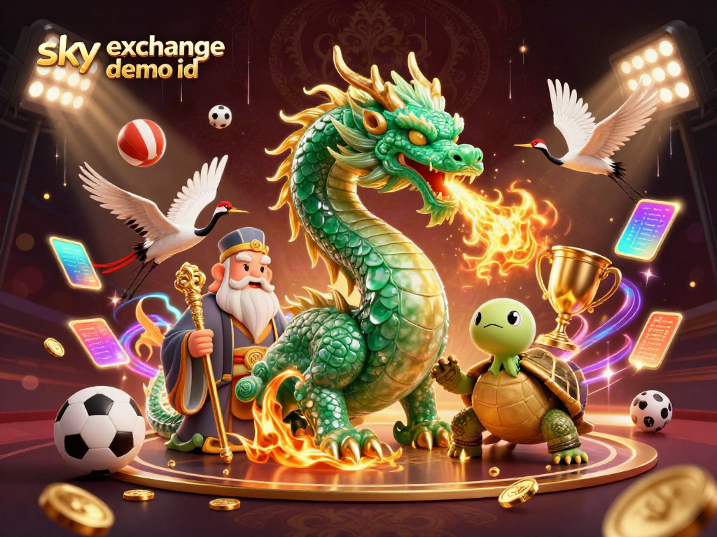 Place bets with confidence at Sky Exchange Demo ID, featuring lively sports elements and characters.