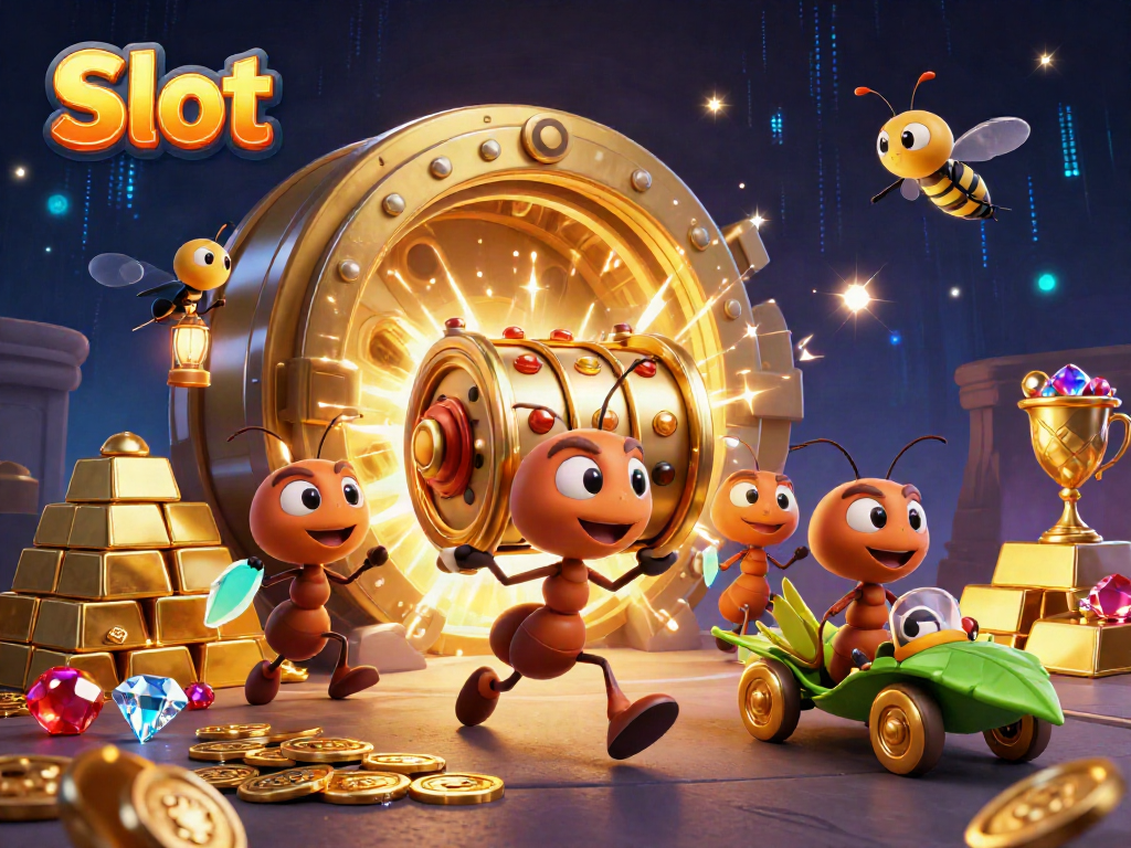Permainan Slot dengan semangat tim semut yang mencuri chip emas di kasino digital