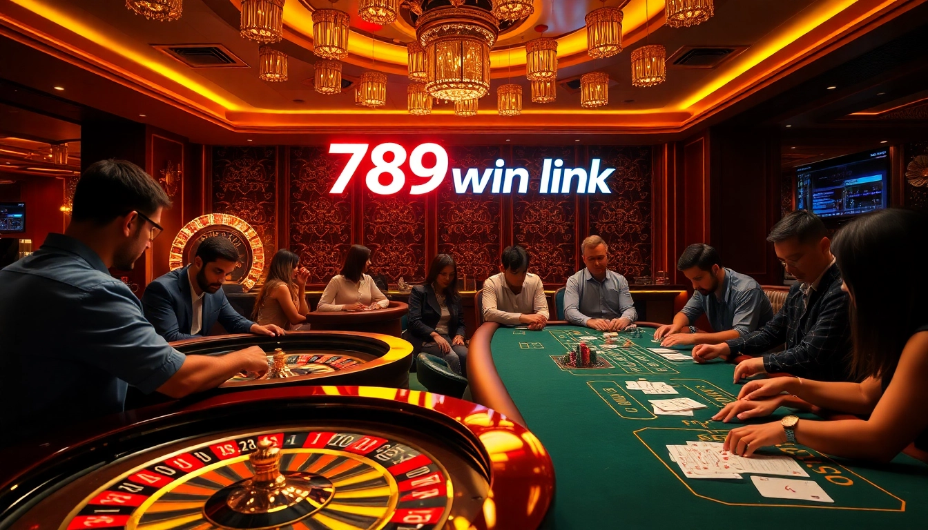 Engage with the thrilling atmosphere of 789win link at a vibrant casino, featuring poker and roulette.
