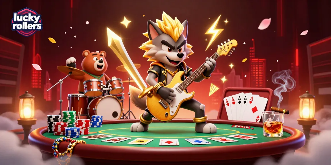 Experience the thrilling atmosphere of lucky rollers with neon effects, poker, and casino energy.