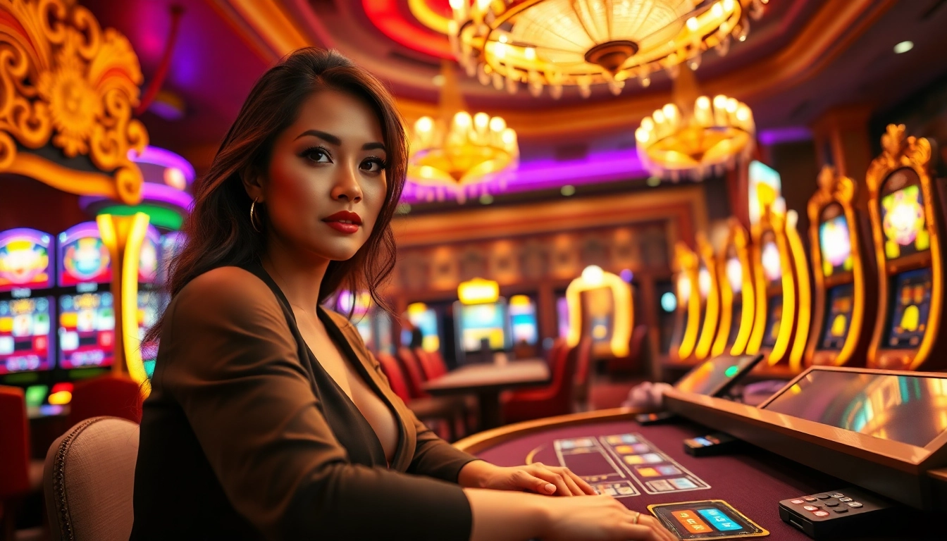 Experience the excitement at AT99娛樂 with a vibrant casino scene showcasing a professional dealer.