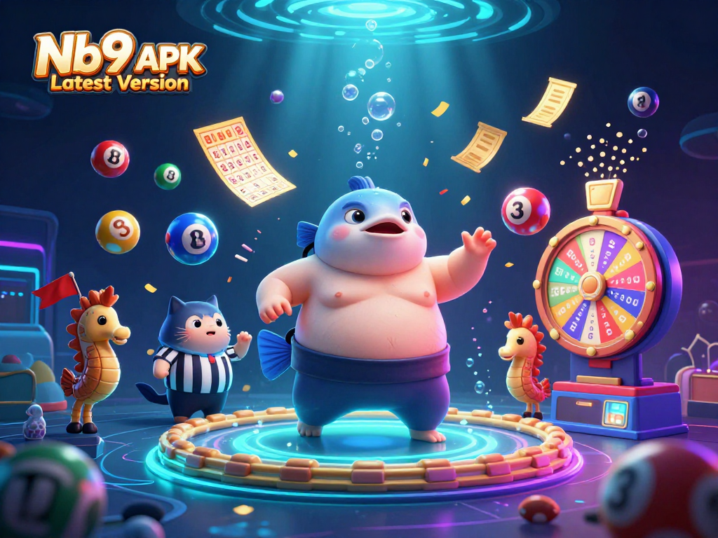 Engage with Nb9 APK Latest Version through this vibrant underwater casino scene with dynamic elements.