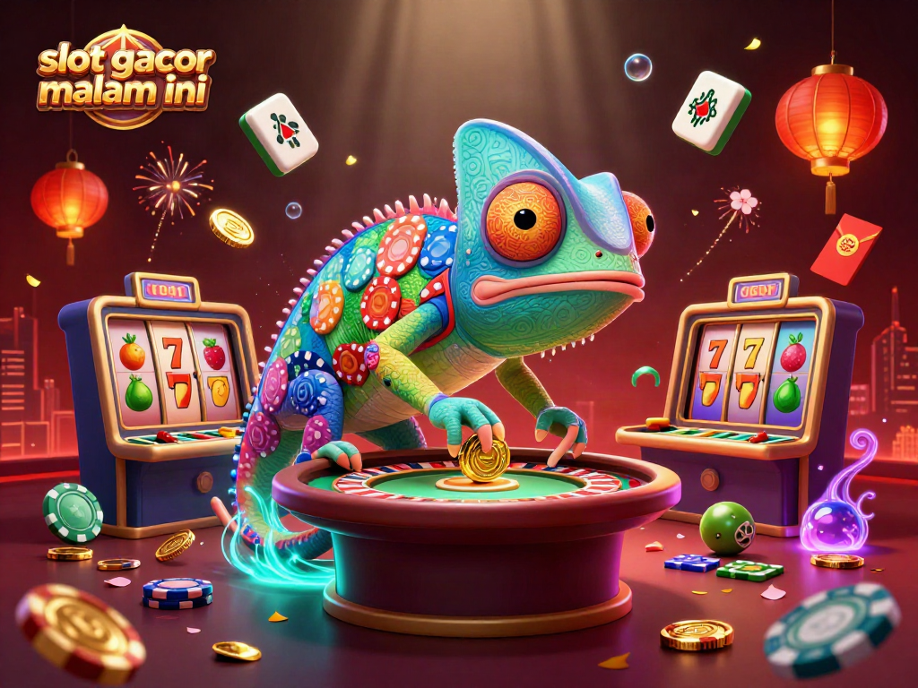 Jelajahi slot gacor malam ini dengan ilustrasi kasino berwarna-warni dan menarik.