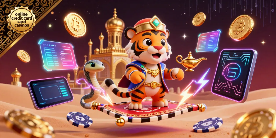 Experience thrilling adventures at online credit card casinos with vibrant colors and dynamic elements illustrating the excitement.