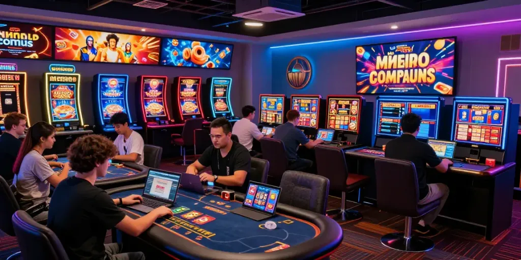 Dynamic gaming experience on the A80 platform with diverse players engaged in slots and live casino.