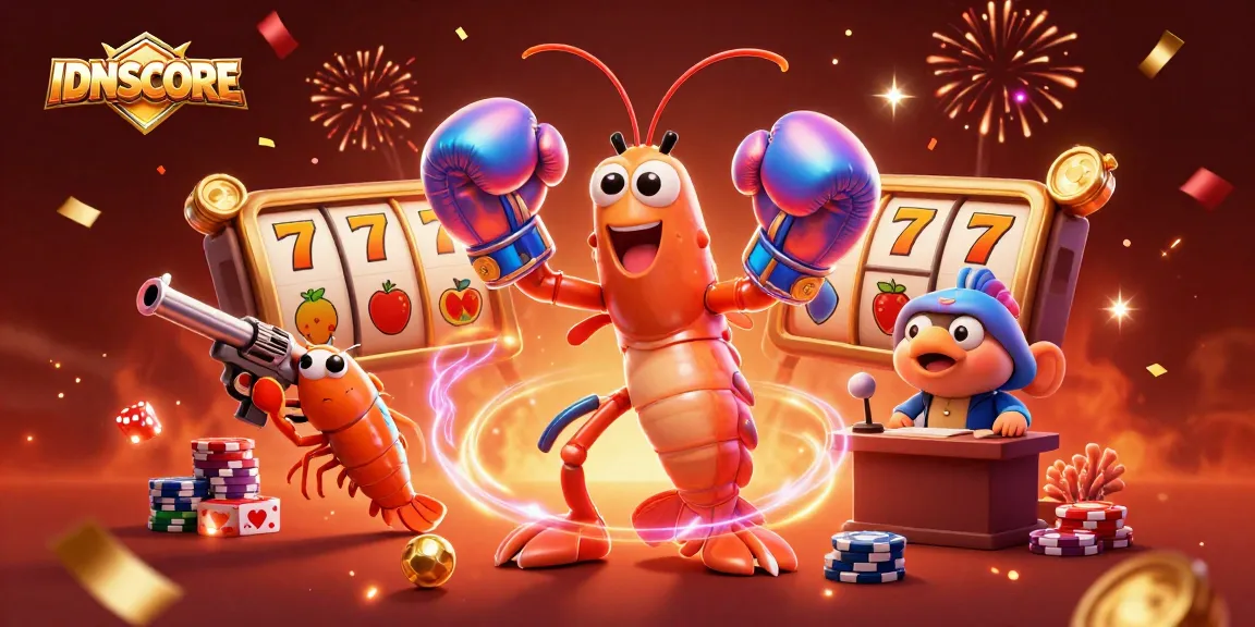 Experience the thrill of IDNSCORE in this vibrant casino scene showcasing excitement and winning moments.